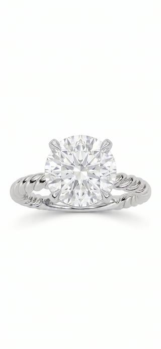 Round cut diamond ring in white gold