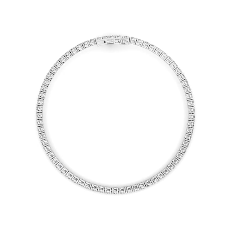5 carat round brilliant lab-grown diamond tennis bracelet in 14K gold by Raywan Jewelers