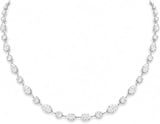 Silver diamond tennis necklace with round brilliant-cut diamonds in an elegant graduated design