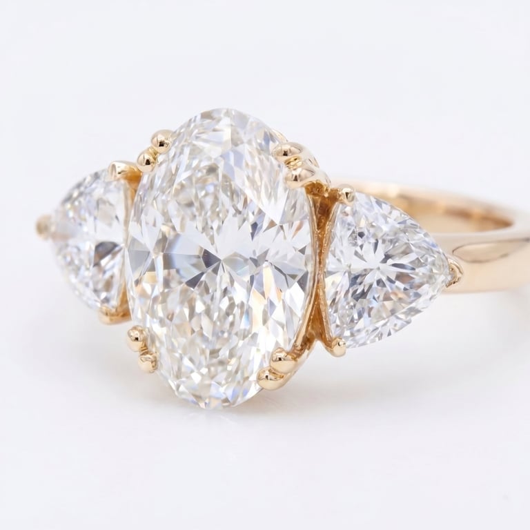 Three-stone diamond engagement ring